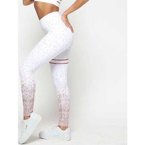 Gradient Pants Stamping Leggings Fitness Yoga Leggings High Waist Sport Leggings Yoga Pants Slim Running Push Up Leggings Gym