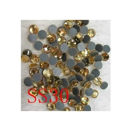 SS30 288pcs/Bag light topaz DMC Hot Fix FlatBack Rhinestones strass heat transfer rhinestone garment wedding dress stones