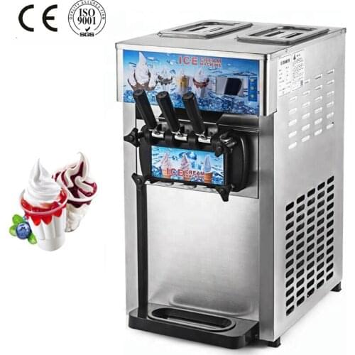 Counter Top Long Life Small Soft Ice Cream Make Machine Commercial Home Table Ice Cream Maker 220V with 3 Flavor