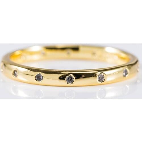 CAOSHI Minimalist Design Super Thin Ring with Tiny CZ Stone Inlay 2 Colors Available Elegant Womens Jewelry Wholesale Size 6-10