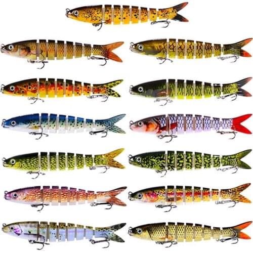GOBYGO 1PCS 16g 19g Sinking Wobblers 8 Segments Fishing Lure Multi Jointed Swimbait Hard Bait Fishing Tackle Bass Isca Crankbait