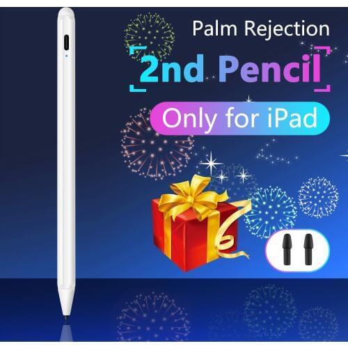 Upgraded Stylus Pen with Palm Rejection for 2019 iPad Pro 12.9 11 inch 10.2 / 2018 6th 9.7 / Air 3 / Mini 5 For Apple Pencil 2