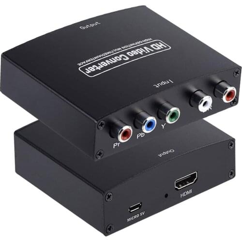 YPbPr To HDMI-Compatible Converter Component To Adapter Video Audio Converter Adapter For DVD Game Console To HDTV Monitor-Black