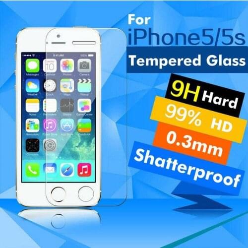 For iPhone 5 5S SE Tempered Glass Original 9H High Quality Protective Film Explosion-proof Screen Protector for iPhone 5 5S SE