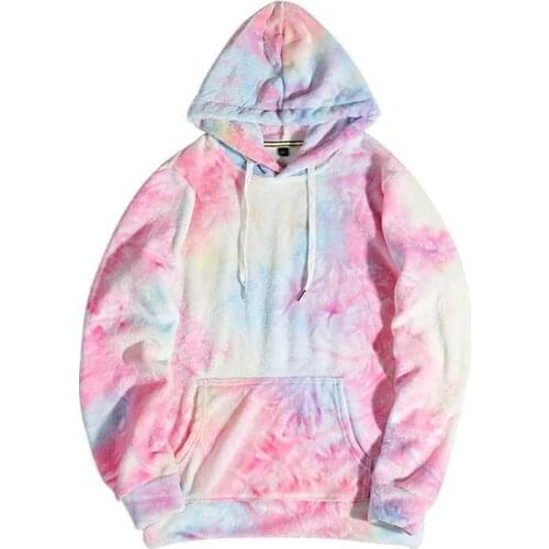 Womens Tie Dye Sweatshirts Femme New Fashion Hoodies Pocket Long Sleeve Aesthetic Pullover Autumn Winter Casual Streetwear Tops
