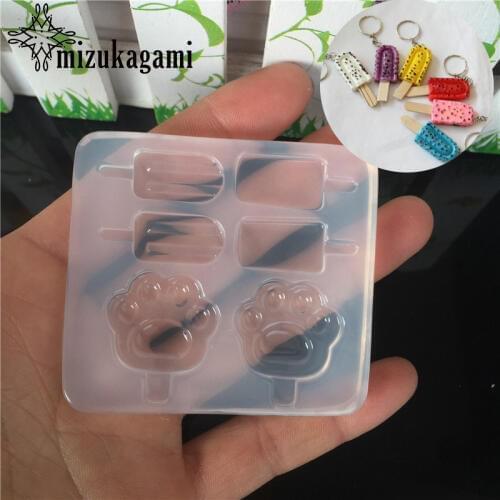 1pcs UV Resin Jewelry Liquid Silicone Mold Popsicle Ice cream Cat Claws Charms Molds For DIY Intersperse Decorate Making Jewelry