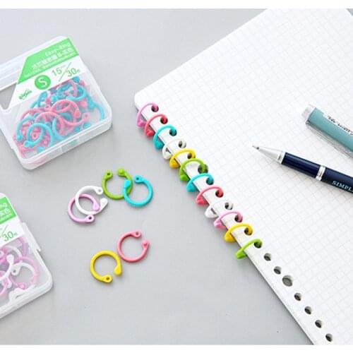 1 Box Colored Easy Ring Paper Book Loose Leaf Binder Multi-function Circle Calendar Ring Keychain Key Ring