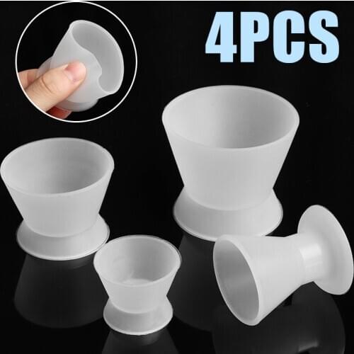 4pcs/Set Non-Stick Dental Lab Clean Cup Flexible Mixing Cup Silicone Dappen Dish Mixing Bowl Dentist Medical Rubber Equipment