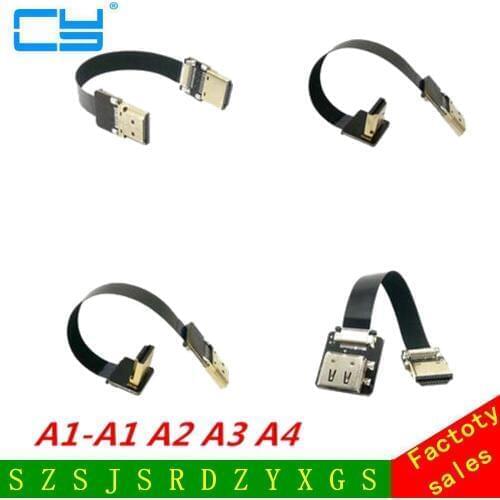 5cm-80cm FPV HDMI Type A Male to HDMI Male HDTV FPC Flat Cable for Multicopter Aerial Photography free shipping