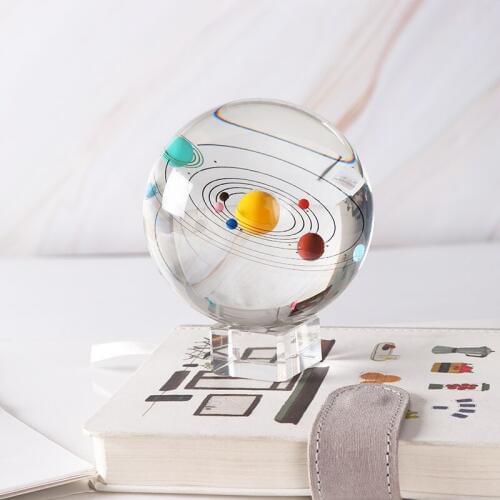 8CM Colorful Solar System Ball 3D Model Globe Glass Miniature Planets for Home Decor Ornaments Souvenir Gifts for Astrophile
