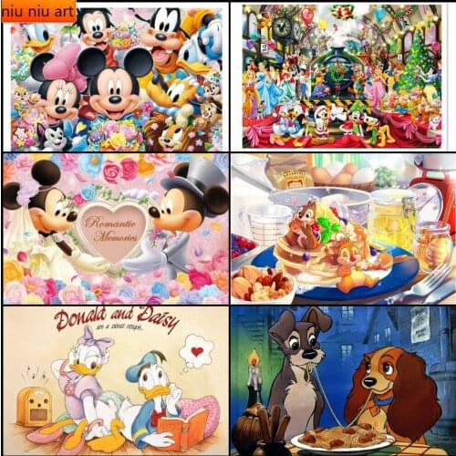 5D DIY Diamond Painting Full Square Round Lady Tramp Diamond Embroidery Cross Stitch Rhinestone Mosaic Decor for Home and Gift