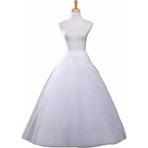 White 3-Layers Tulle Hoopless Wedding Dress Underskirt Petticoat 2022