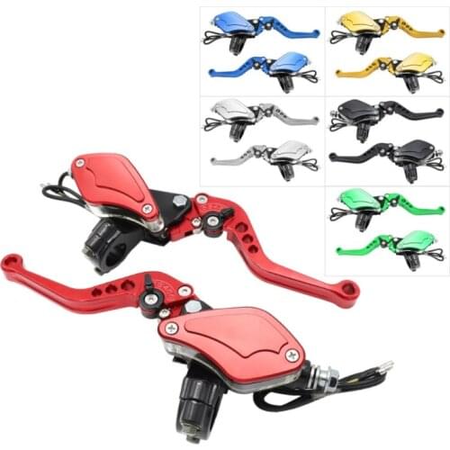 Free shipping CNC Aluminum 7/8" 22mm Motorcycle Hydraulic Brake Clutch Lever Set with Master Cylinder Reservoir