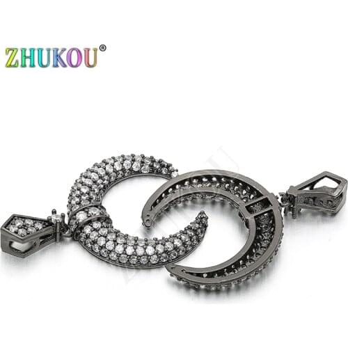 One piece 24*34mm Brass Crescent Moon Cubic Zirconia Charms Pendants & Necklaces DIY Jewelry Findings Making, Model: VD135