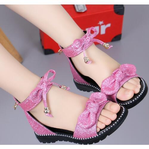 Childrens sandals girls 2019 summer new rhinestone princess shoes big children girl sandals Korean baby shoes SIZE27-37