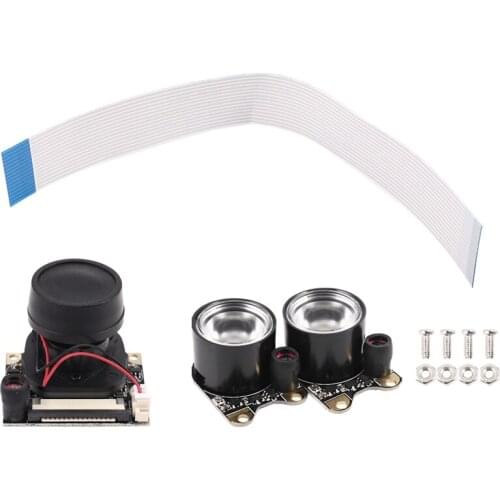 For Raspberry Pi Camera IR Fisheye Wide-Angle 150-160 Degree 5MP OV5647 Webcam Automatically Switching Day-Vision