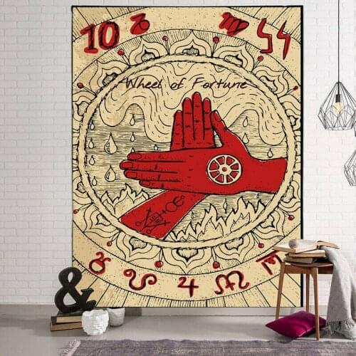 India Mandala Tapestry Wall Hanging Sun Moon Tarot Wall Tapestry Wall Carpet Psychedelic Tapiz Witchcraft Wall Cloth Tapestries