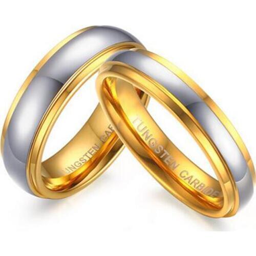Quality Wedding Band for Women Men Real Tungsten Carbide Ring Gold Alliance Couple Ring Love Jewelry