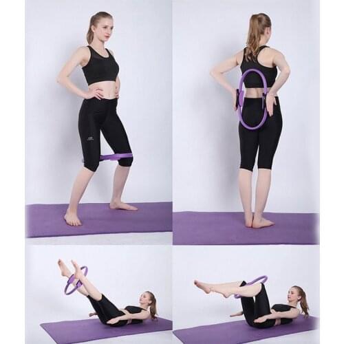 2021 38cm Yoga Fitness Pilates Ring Women Girls Circle Magic Dual Exercise Home Gym Workout Sports Lose Weight Body Resistance