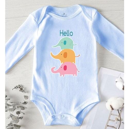 Clothing for Newborn Baby Summer Clothes Toddler Winter Jumpsuits Hello Animal Printed Cotton Baby Rompers Boys Girls