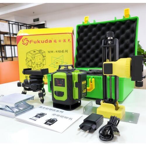 Fukuda 16 Line 4D laser level green Beam 360 Vertical Horizontal Self-leveling Cross for outdoor remote contro