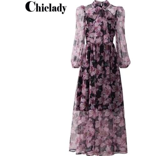 CHICLADY Summer dress 2021 Floral Vestidos Mujeres Sexy Maxi Dress Long Pleated Dresses holiday robe femme robe longue evenning