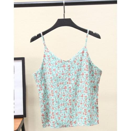 Spring Summer Sexy Womens tank top Small floral silk ladies sling female vest top clothes2021 women clothing