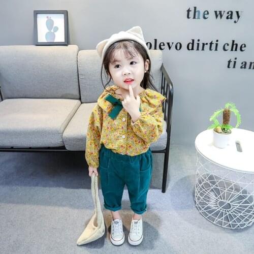 2021 Spring Summer New Childrens Clothing Fashion Baby Girl Out 2pcs Suit Coat +Pant Set Newborn Baby Cotton Clothes 1211