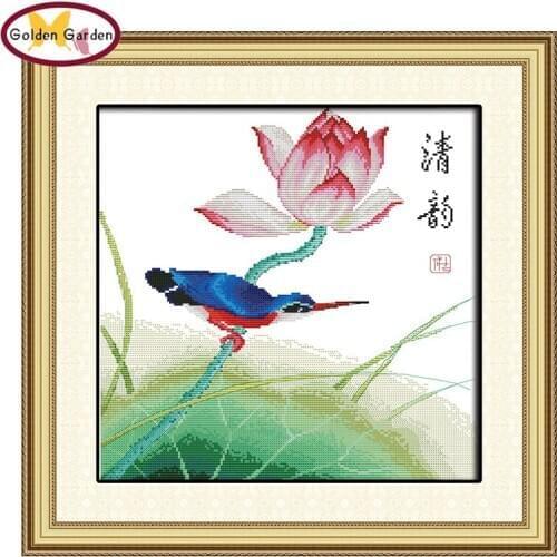 GG Refreshing Stamped Cross Stitch Patterns 14CT 11CT DIY Kits Needlework Embroidery Sets Joy Sunday Cross Stitch for Home Decor