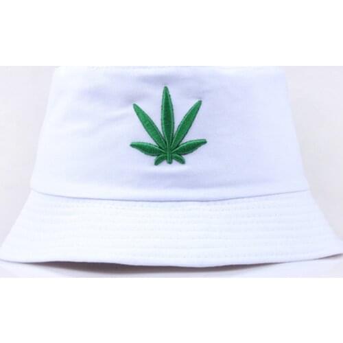Maple Leaf Bucket Hat for Men Women Hip Hop Casual Panama Hats Embroider Cotton Summer Casual Sun Cap Wide Brim