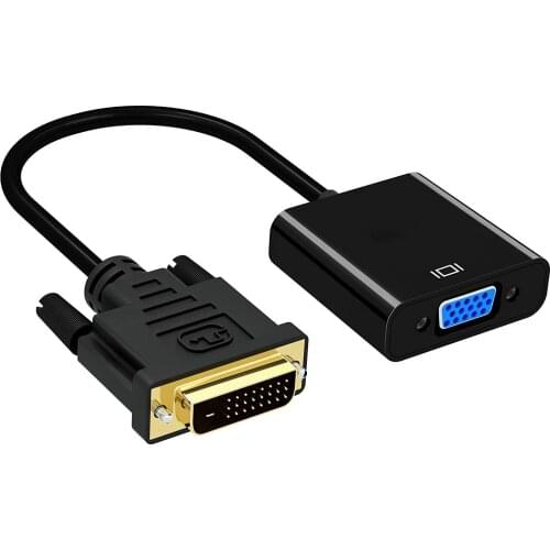 DVI Male to VGA Female Adapter Full HD 1080P DVI-D to VGA Adapter 24+1 25Pin to 15Pin Cable Converter for PC Computer Monitor