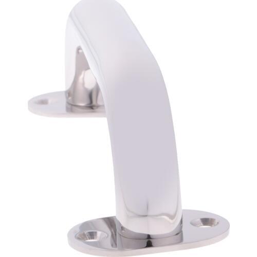 Boat Handrail / Grab Rail Handle 9" Welded Flange Base - Marine 316 Stainless Steel