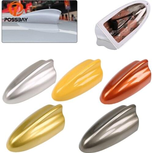 POSSBAY Universal Car Shark Fin Antenna Automobiles Roof Shark Fin Antennas Radio Signal Aerials Fit for BMW Peugeot Opel