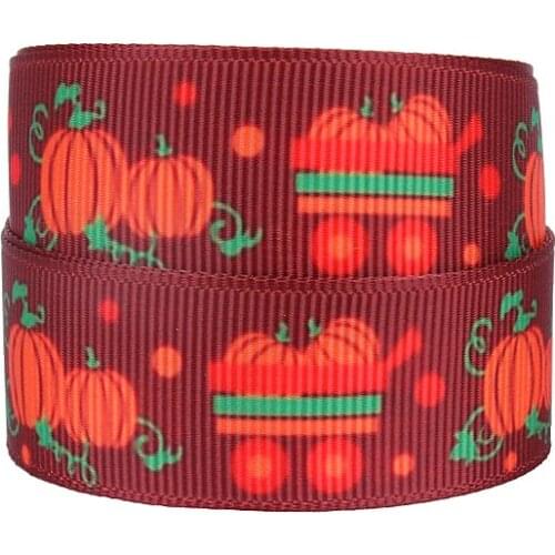 Pumpink Halloween design printed grosgrain ribbon for decoration