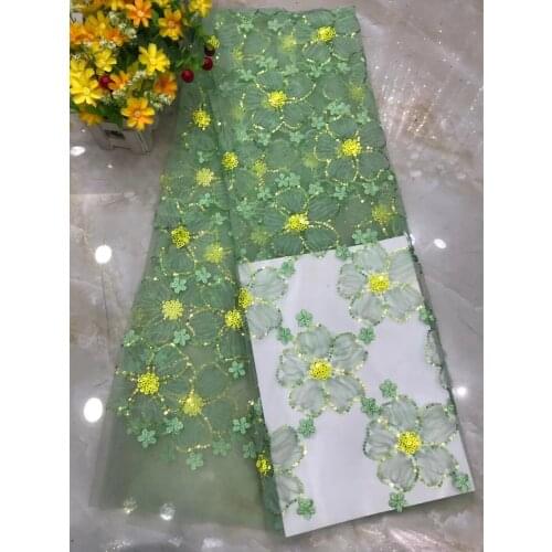 Luxury SYJ-3888812 lace fabrics clothing latest Nigerian French tulle lace with sequins high quality African lace