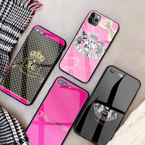 Luxury Brand Juicyes Couture For Girls Phone Cases Glass For Iphone 11 12 Pro Max XR Mini 7 8 2020 PLUS Cover Coque