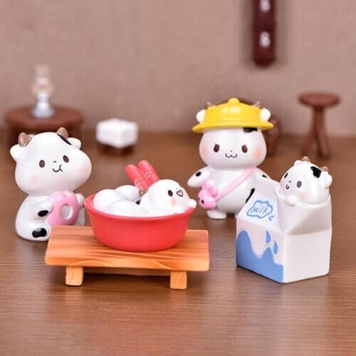 DIY Cute Cartoon Cows Micro-landscape Resin Ornament Garden Succulent Decoration