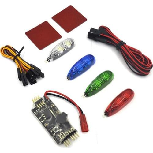 SL01 2-6S Night Flight LED Light Strip tail light W/ 5V/12V Control Board Module Set BB sound For RC Airplane FPV Racer Drone