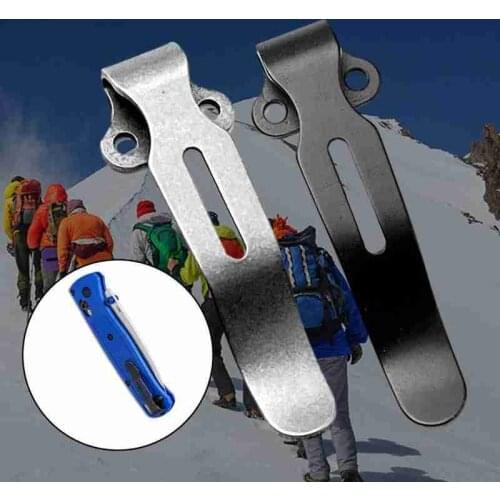 Knife Handle Stainless Steel Back Clip Pocket Clip Belt Clip