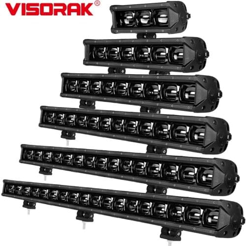 VISORAK 9D 240W 8"-52" Inch Single Row Led Light Bar Flood Beam Offroad Led Bar for Truck SUV ATV 4x4 4WD Auto Off Road 12V 24V