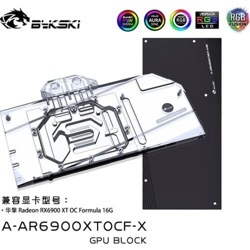 Bykski Water Block for ASROCK Radeon RX6900XT OC Formula 16G GPU Card / Copper Cooling Radiator / A-AR6900XTOCF-X