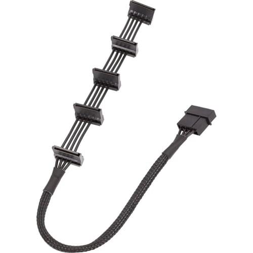 High Speed 1 4Pin IDE Molex To 5 15Pin SATA Power Cable for PC Server DIY Supply Splitter Cord for Hard Drive HDD SSD