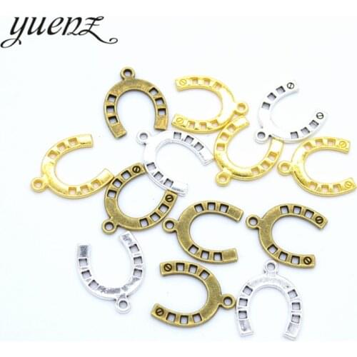 YuenZ 20pcs Antique Silver Plated horses hoof Charms Pendant:DIY for bracelet necklace 20*15mm D9320