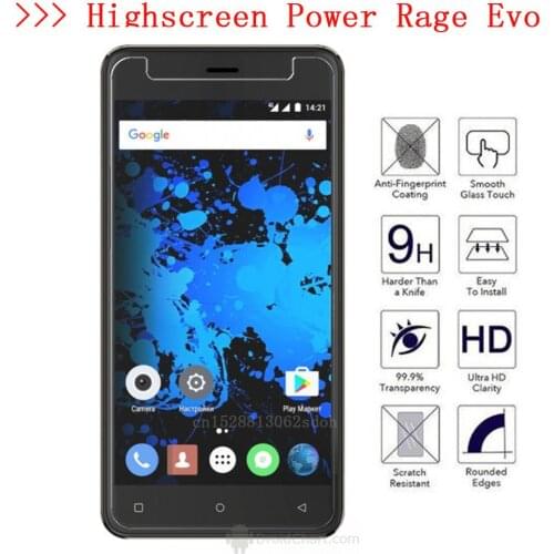 Smartphone Tempered Glass for Highscreen Power Rage Evo 5" 9H Explosion-proof Protective Film Screen Protector cover phone