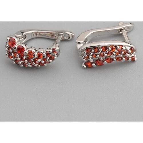 Flawless Red Garnet 2*2mm Semi-precious Silver Cool For Womens Earrings ED0714