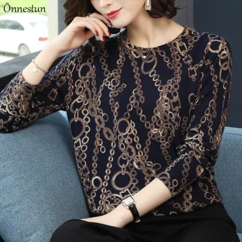 Chain Print Womens Sweater Autumn Spring Fashion Women Clothing Pullover Pull Femme Long Sleeve Jumper Sweater For Women