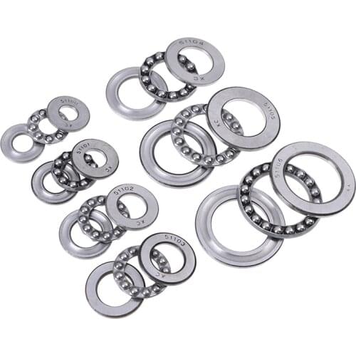 1PC 51100 10x24x9mm 51101 12x26x9mm 51102 51103 51104 51105 25x42x11mm 3-in-1 Plane Axial Bearing Thrust Bearing Ball Bearings