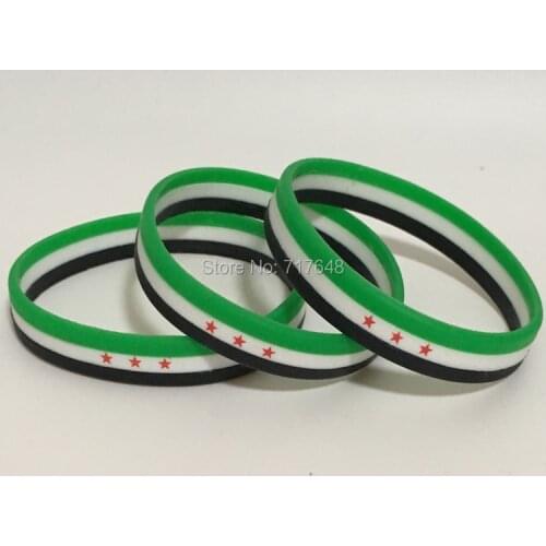 300pcs SYRIA three layer wristband silicone bracelets rubber cuff bangle free shipping by FEDEX