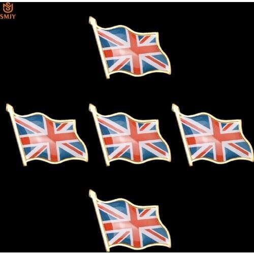 5PCS UK 3D Thread Flag Brooch Party/Large Campaign British Representative Country Wearable Badge Pins