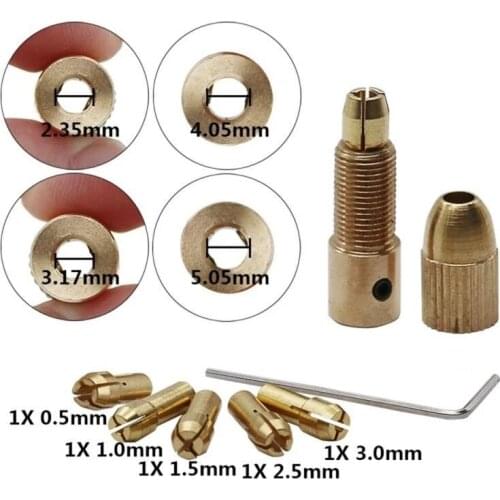 7pcs multifunctional electric drill self-tightening drill chuck set 0.5-3mm mini drill chuck drill wood tool accessories
